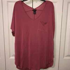 mauve v-neck top